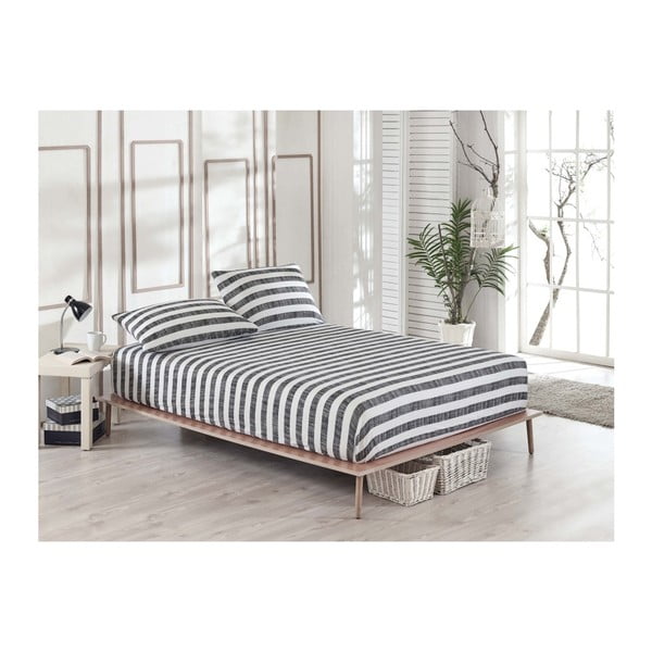 Set elastičnih plahti i jastučnice za krevet za jednu osobu Clementino Gris Hahno, 100 x 200 cm