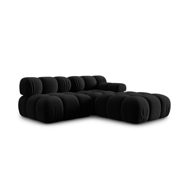 Crna baršunasta sofa 282 cm Bellis – Micadoni Home-image-4