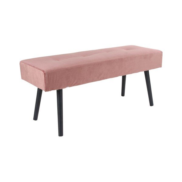 Ružičasta podstavljena klupa s baršunastom presvlakom House Nordic Skiby, 100 x 35 cm-image-1