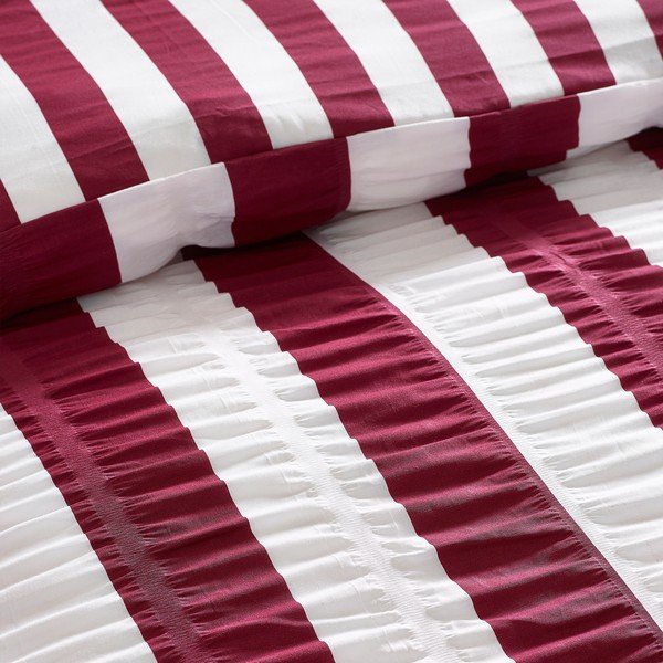 Tamno ljubičasta posteljina za bračni krevet 200x200 cm Seersucker Frill Stripe – Catherine Lansfield-image-4