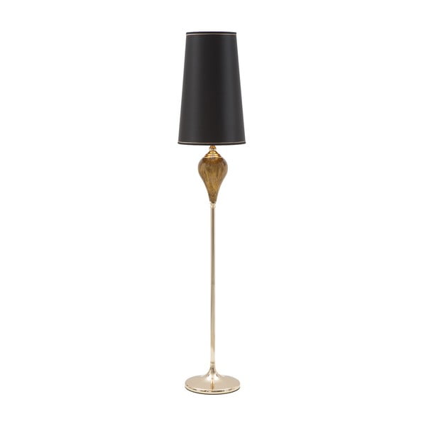 Crna podna svjetiljka sa zlatnim postoljem Mauro Ferretti Fashion