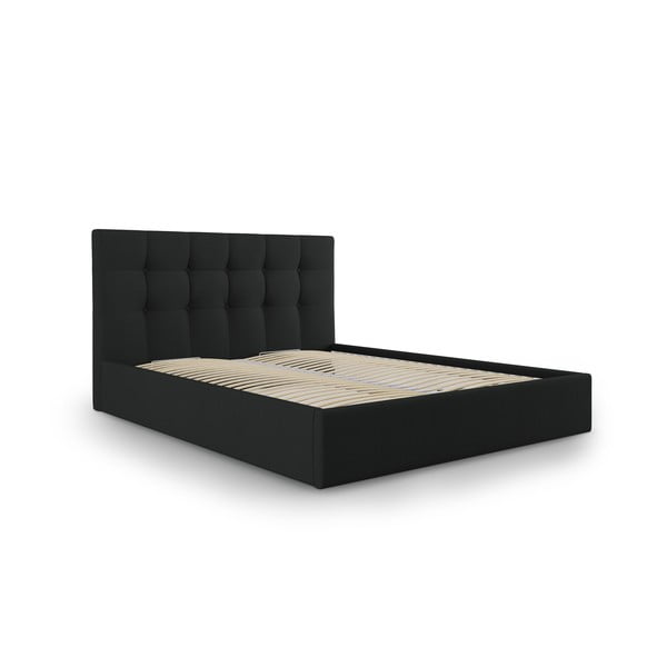 Crni bračni krevet Mazzini Beds Nerin, 160 x 200 cm