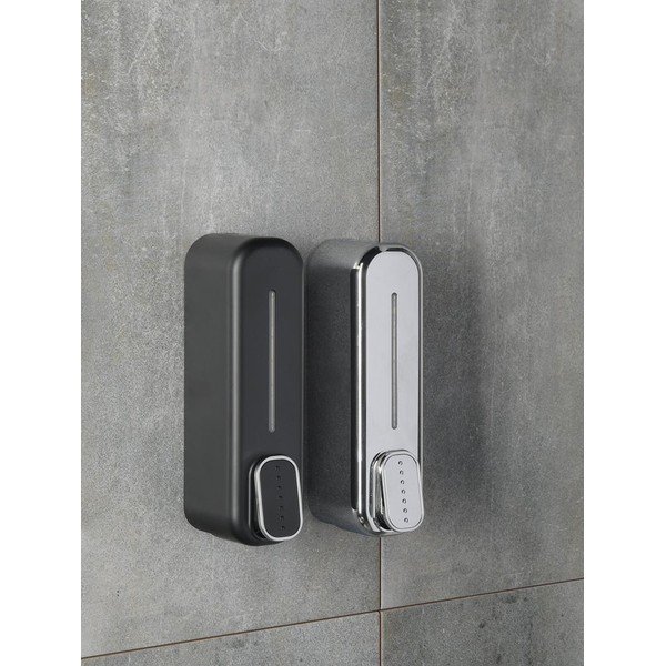 Plastičan zidni dozator sapuna u sjajno srebrnoj boji 350 ml Aqualine Mullet – Sapho-image-1