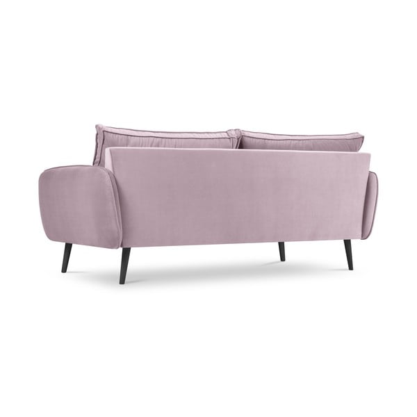 Svjetloružičasta sofa od baršuna s crnim nogama Kooko Home Lento, 198 cm-image-3