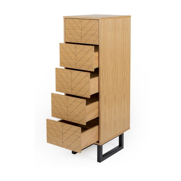 Komoda s detaljima od hrastovog drveta Woodman Camden Herringbone, 40 x 123 cm-image-3