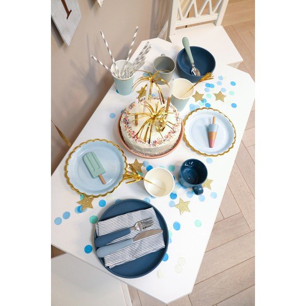 Zeleni/plavi silikonski dječji pribor za jelo 3 kom Ocean Mix – Cam Cam Copenhagen-image-2