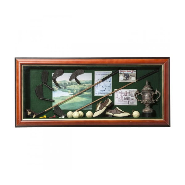 Slika Kare Design Deco Shadow Box Golfer, 68 x 32 cm