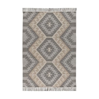 Sivi periv/ručno rađen tepih od recikliranog pamuka 80x120 cm Chandia – Universal
