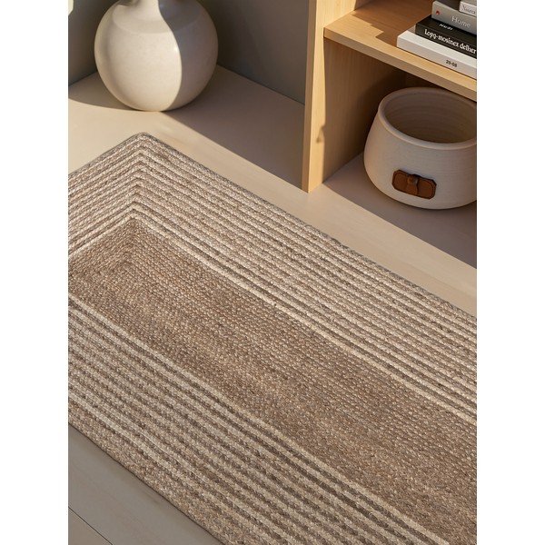 Obostrana/ručno rađena jutena staza u svijetloj prirodnoj boji/u tamnoj prirodnoj boji 80x300 cm Juno – Hanse Home-image-2