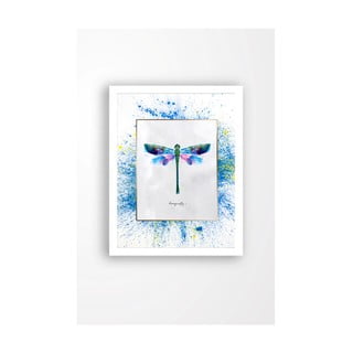 Zidna slika na platnu s bijelim okvirom Tablo Center Dragonfly, 29 x 24 cm