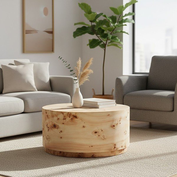 Okrugao stolić za kavu u prirodnoj boji ø 80 cm Mota – Premier Housewares-image-1