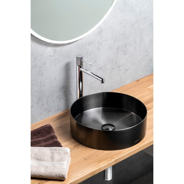 Stojeća slavina za umivaonik u sjajno srebrnoj boji Solaris – Sapho-image-1