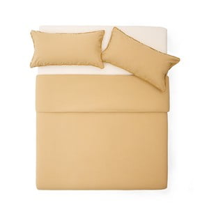 Senf žuta posteljina za bračni krevet/za produženi krevet od pamučnog perkala 240x220 cm Sifinia – Kave Home