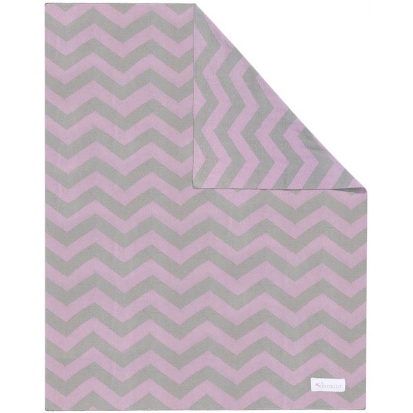 Ružičasto-siva pamučna dječja deka Kindsgut Zigzag, 80 x 100 cm-image-2