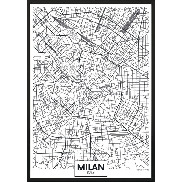 Zidni poster u okviru MAP/MILAN, 40 x 50 cm