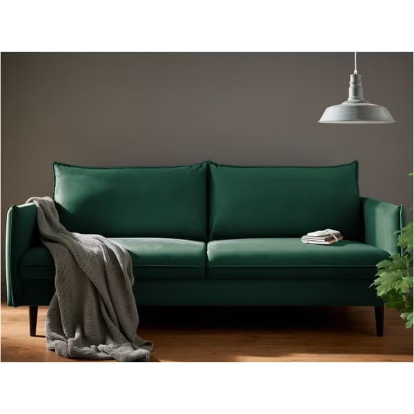 Tamno zelena baršunasta sofa 203 cm Juli – Ropez-image-1