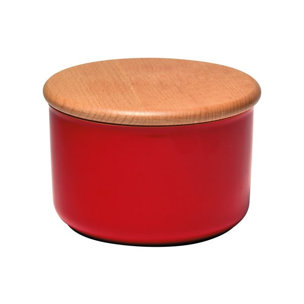 Crvena kutija s drvenim poklopcem Emile Henry, volumen 1 l