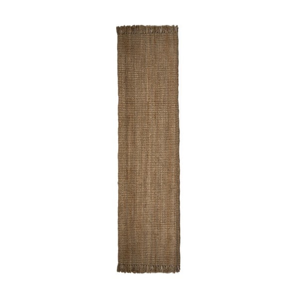 Ručno rađena jutena staza u prirodnoj boji 60x300 cm Jute Boucle – Flair Rugs