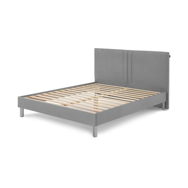 Svijetlo sivi tapecirani bračni krevet s podnicom 180x200 cm Kerry - Bobochic Paris
