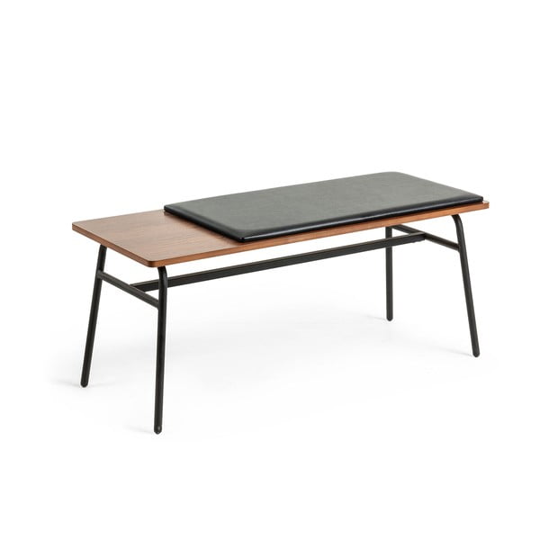 Crna/smeđa klupa od imitacije kože Carabel – Kave Home