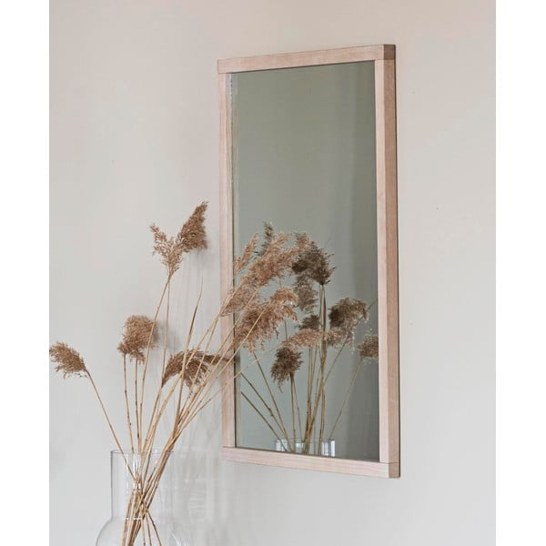 Zidno ogledalo s okvirom od masivnog drveta 60x90 cm Lodur – Rowico-image-2