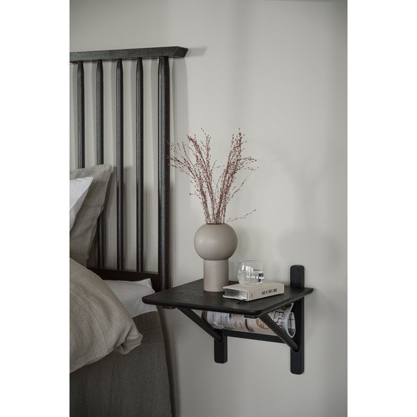 Crni noćni ormarić u dekoru hrasta s policama Camrose - Rowico-image-1