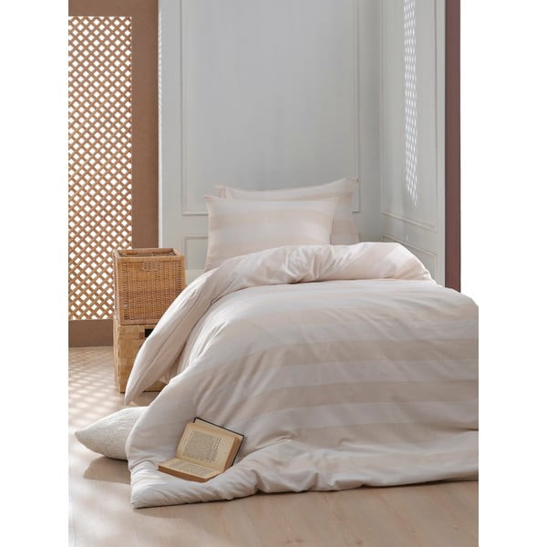 Bež posteljina za krevet za jednu osobu od damasta 140x200 cm Max Yollu – Mijolnir