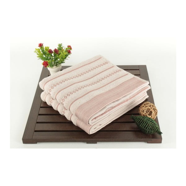 Set od 2 ružičasta ručnika za kupanje Patricia Bombeli, 50 x 90 cm