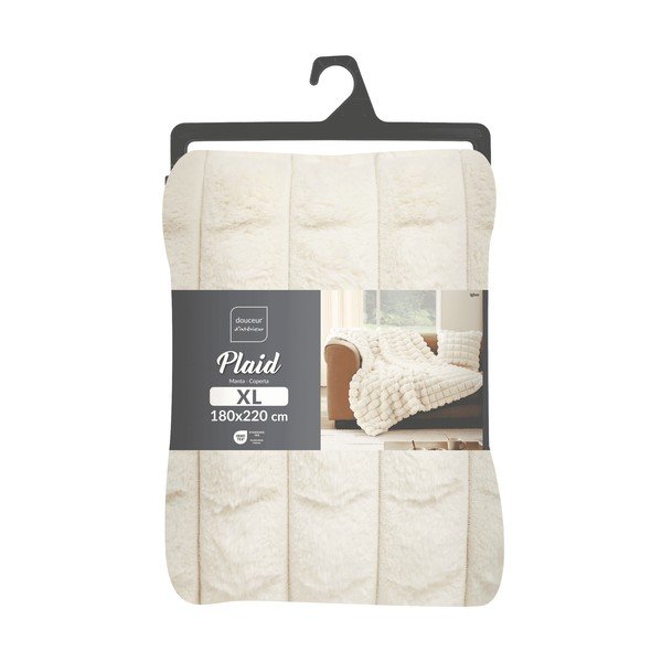 Krem deka od mikropliša/od umjetnog krzna 180x220 cm Igloo – douceur d'intérieur-image-4