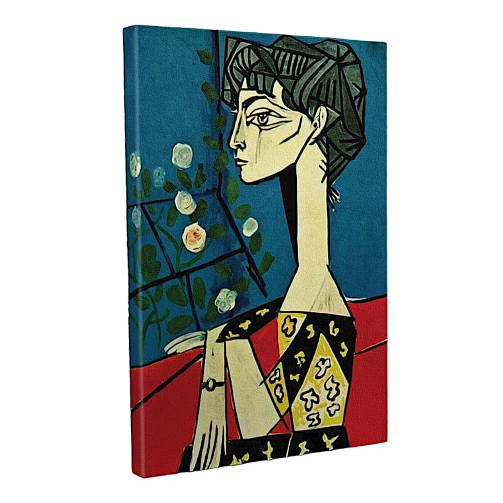 Zidna reprodukcija na platnu Pablo Picasso Jacqueline with Flowers, 30 x 40 cm