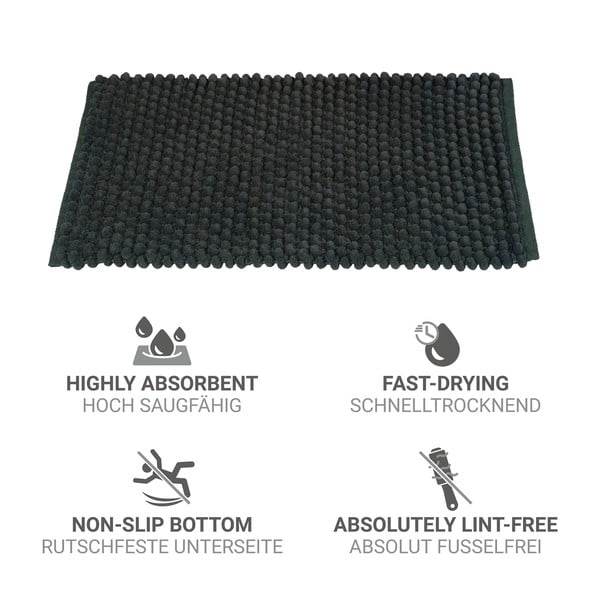 Tamno zelena tekstilna kupaonska prostirka 50x80 cm Solivo – Wenko-image-4