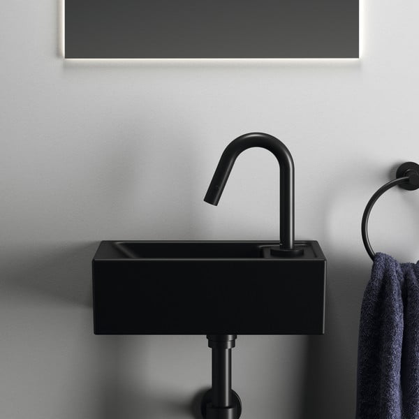 Mat crni keramički umivaonik za WC 37x21 cm i.Life S – Ideal Standard-image-4