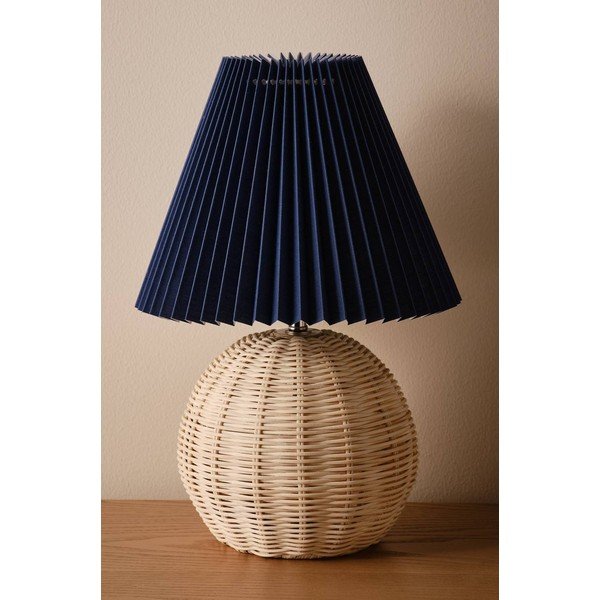 Plava/u prirodnoj boji stolna lampa od ratana (visina 36 cm) Sisal – Jotex-image-2