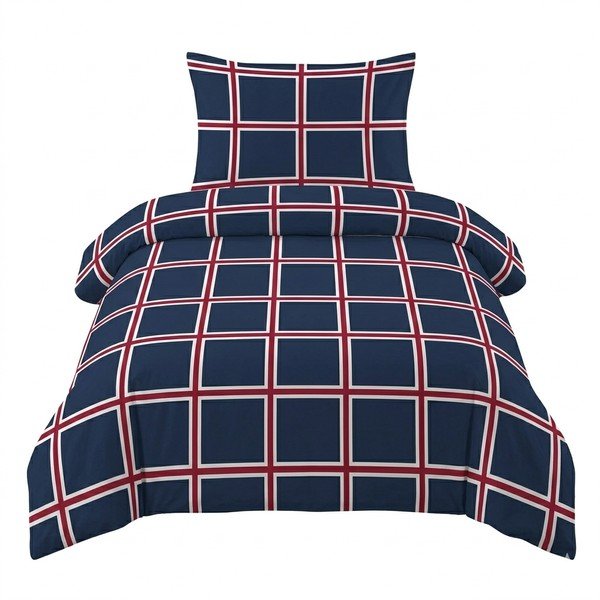 Tamno plava pamučna posteljina za krevet za jednu osobu 140x200 cm Frank – Cotton House