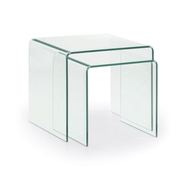 Stakleni stolići za kavu u setu 2 kom 50x50 cm Burano – Kave Home