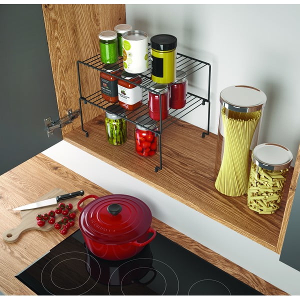 Set od 2 crne dodatne police za kuhinju Metaltex Brooklyn Lava-image-3