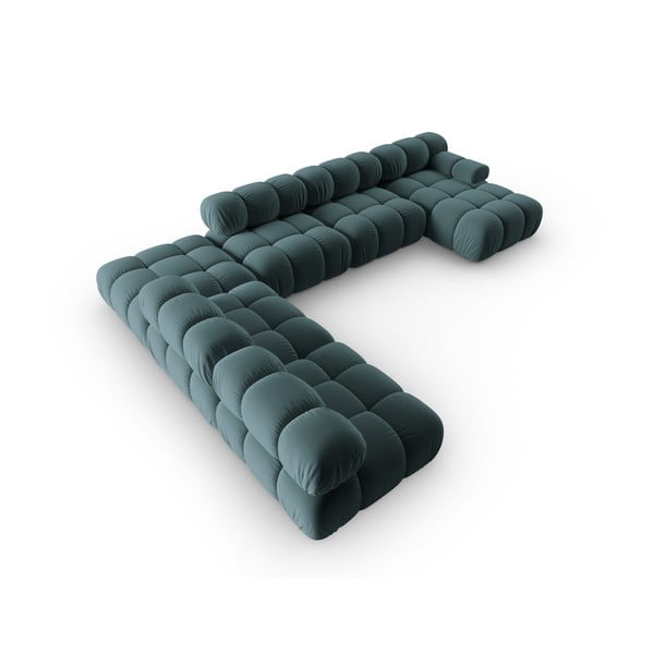 Petrolej zelena baršunasta sofa 379 cm Bellis – Micadoni Home-image-4