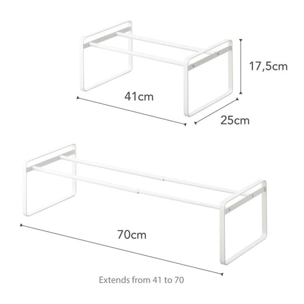 Bijeli metalni teleskopski stalak za cipele Kobe - YAMAZAKI-image-4