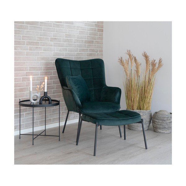 Zelena baršunasti fotelja Glasgow – Bonami Essentials-image-1