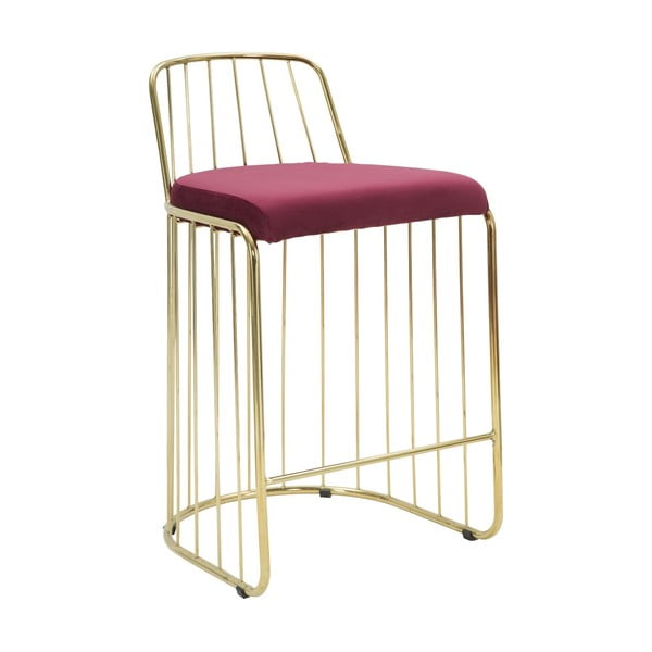 Bordo barska stolica s konstrukcijom u zlatnoj boji Mauro Ferretti Cage