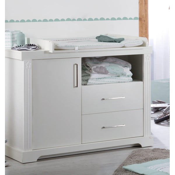 Bijela niska dječja komoda s promjenjivim stolom 120x98 cm Maxi – Roba-image-1