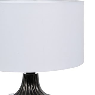 Crno-bijela stolna lampa s tekstilnim sjenilom (visina 52,5 cm) – Ixia