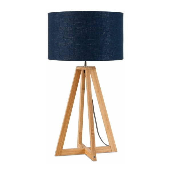 Stolna lampa s plavim sjenilom i Good &amp; Mojo Everest bambusovom konstrukcijom