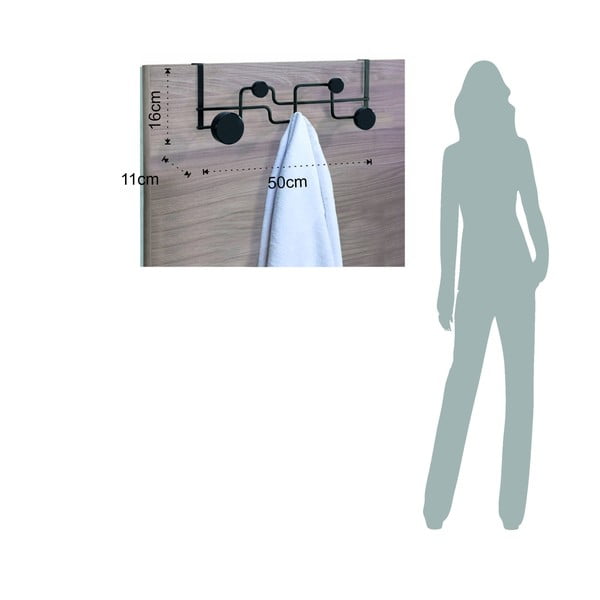 Crna vješalica za vrata 50 cm Anya – Tomasucci-image-3