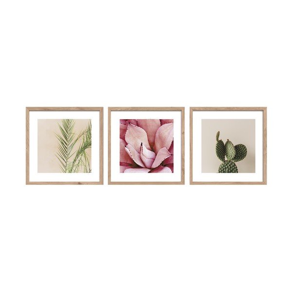 Tiskane slike u setu 3 kom s okvirom 30x30 cm Fresh – Styler