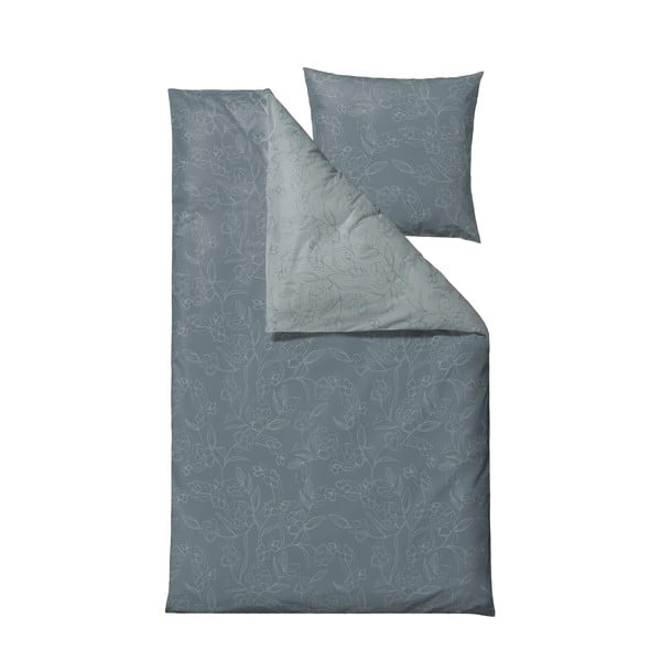 Plava posteljina od organskog pamučnog satena Södahl Infinity, 140 x 200