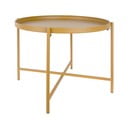 Oker žuti metalni okrugao stolić za kavu ø 50 cm Meseta  – Leitmotiv