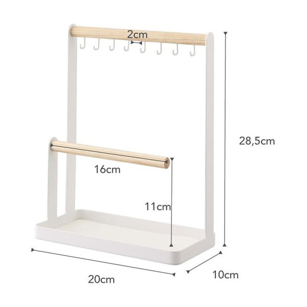 Bijela višenamjenski stalak s detaljima bukovine YAMAZAKI Tosca-image-3