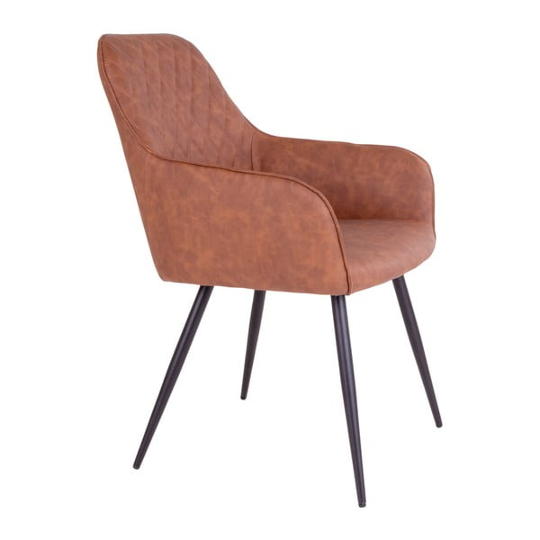 Smeđe podstavljene blagovaonske stolice u setu s naslonima za ruke 2 kom Harbo – House Nordic-image-4