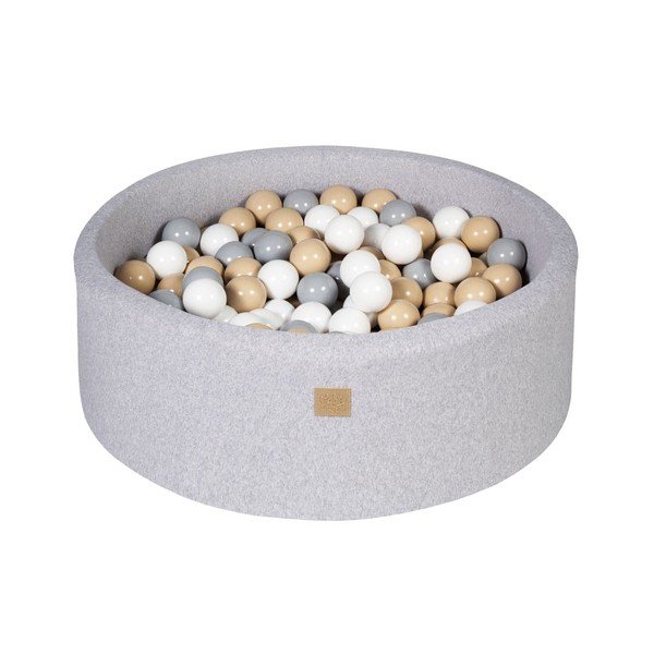 Sivi bazen s lopticama od samta ø 90x30 cm Montessori – Meowbaby